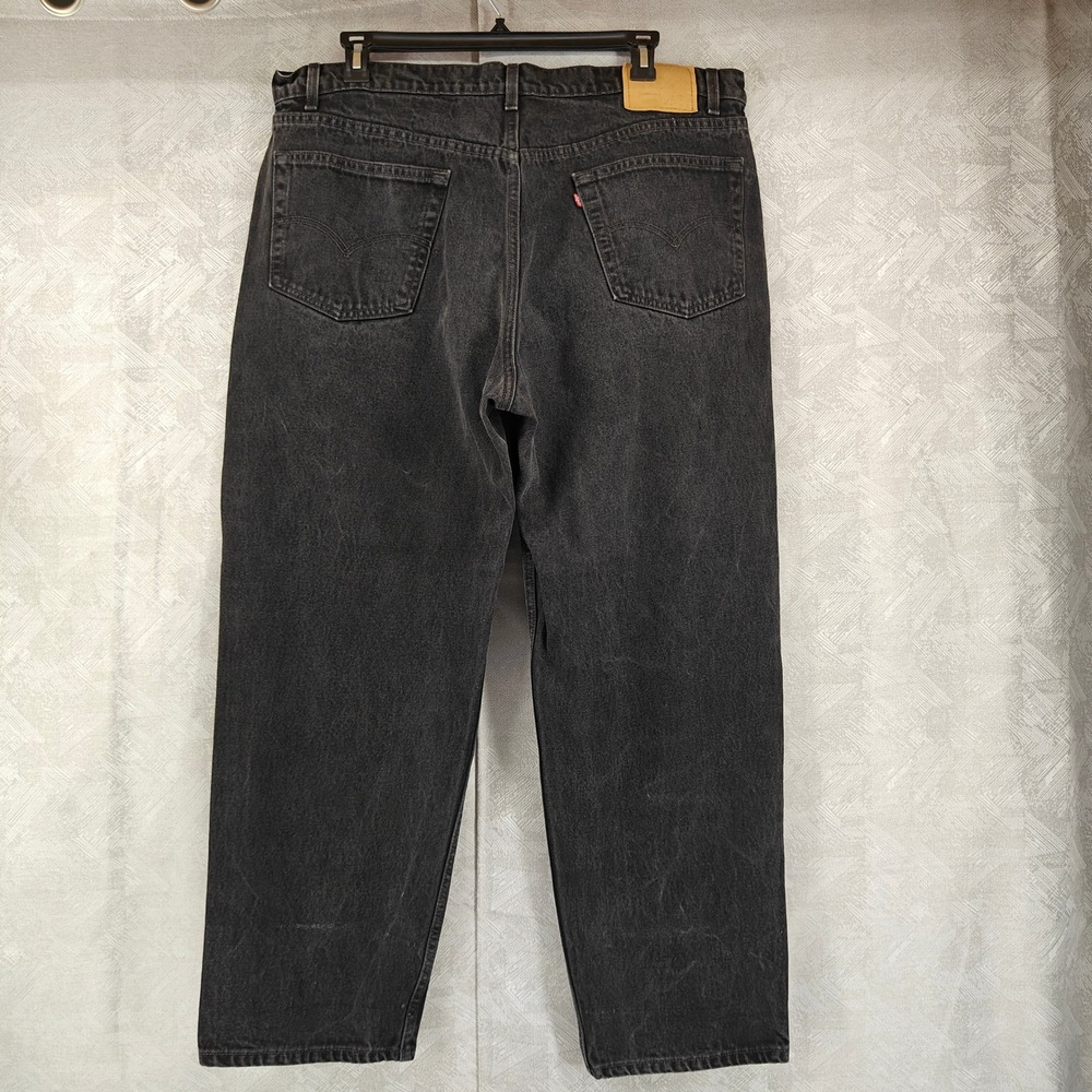 Vintage Levis 550 Jeans Mens 44x30 Black Relaxed Fit 90s Made In USA Denim Pants - Picture 2 of 11